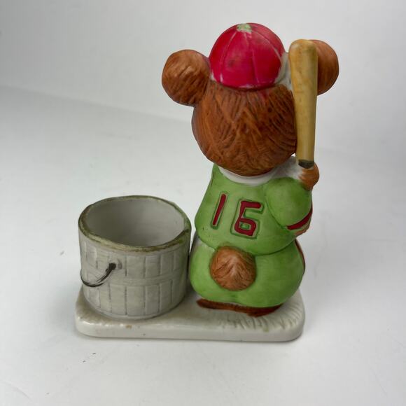 Vintage 1970's Jasco Luvkin Critters Ceramic Baseball Candle Holder, 1979 - Picture 5 of 9